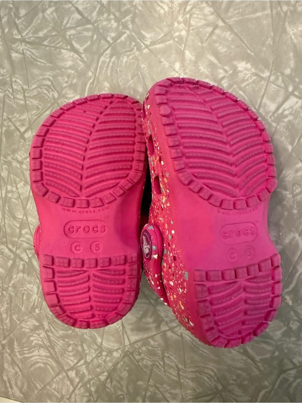 CROCS, “Little Kid” Hot Pink Splatter